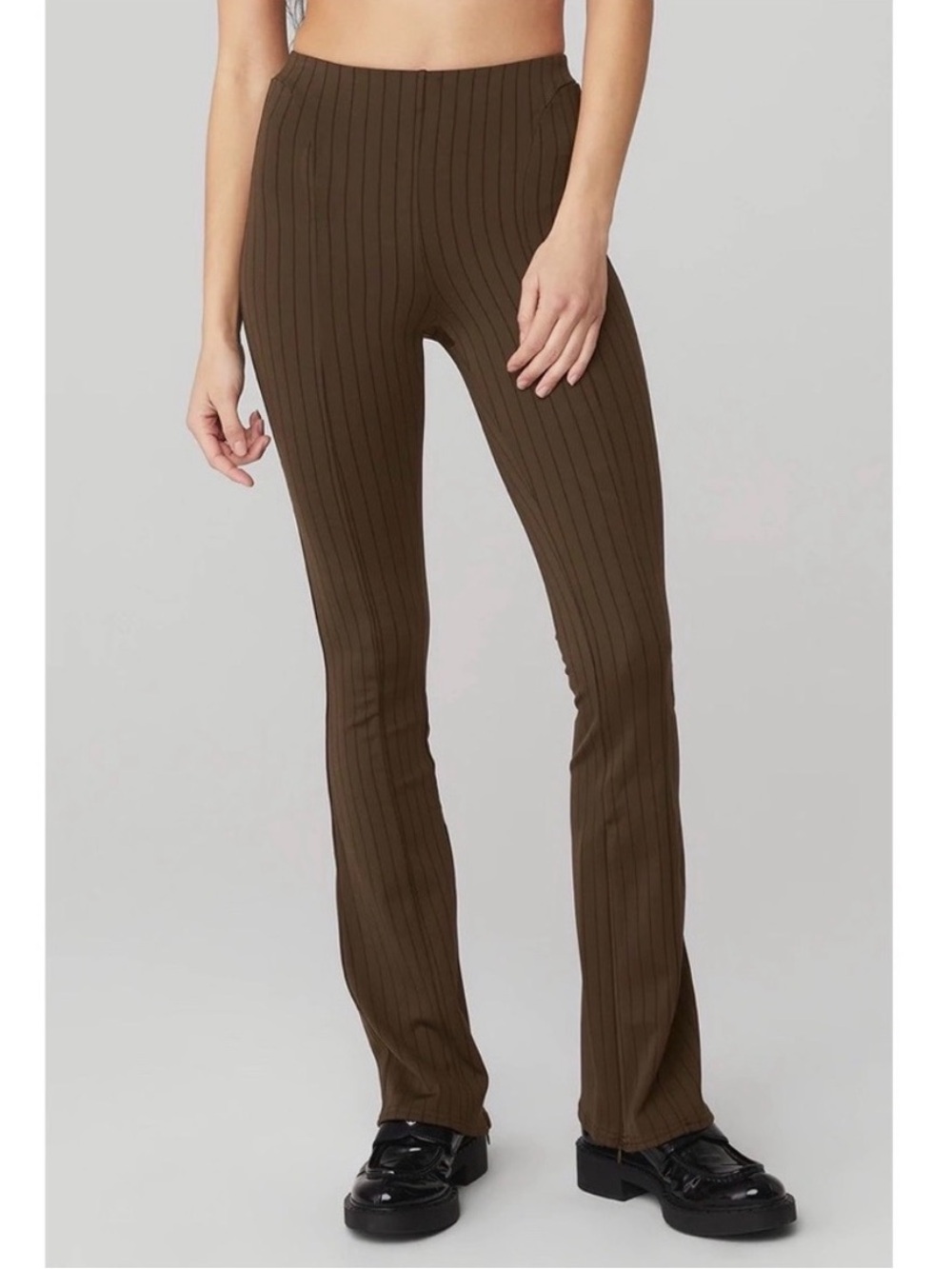 Alo yoga High-Waist Pinstripe Zip It Flare Legging